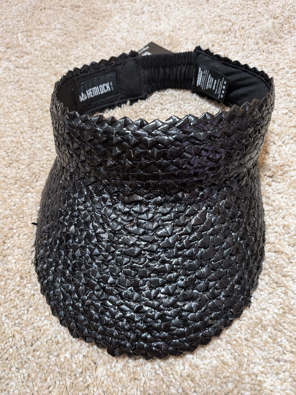 Hemlock Black Straw/Linen Capri Visor -OS